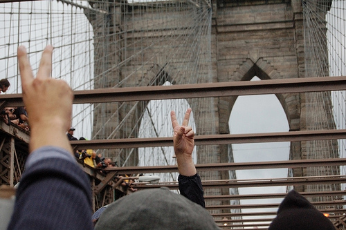 #OccupyWallStreet on the Brooklyn Bridge