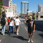 pictures of people at occupy austin (march to Chase and the Capitol)